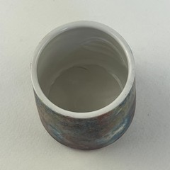 Travis Winters Studio Pottery Tumbler Eyeball Cup Hand Carved Functional Art