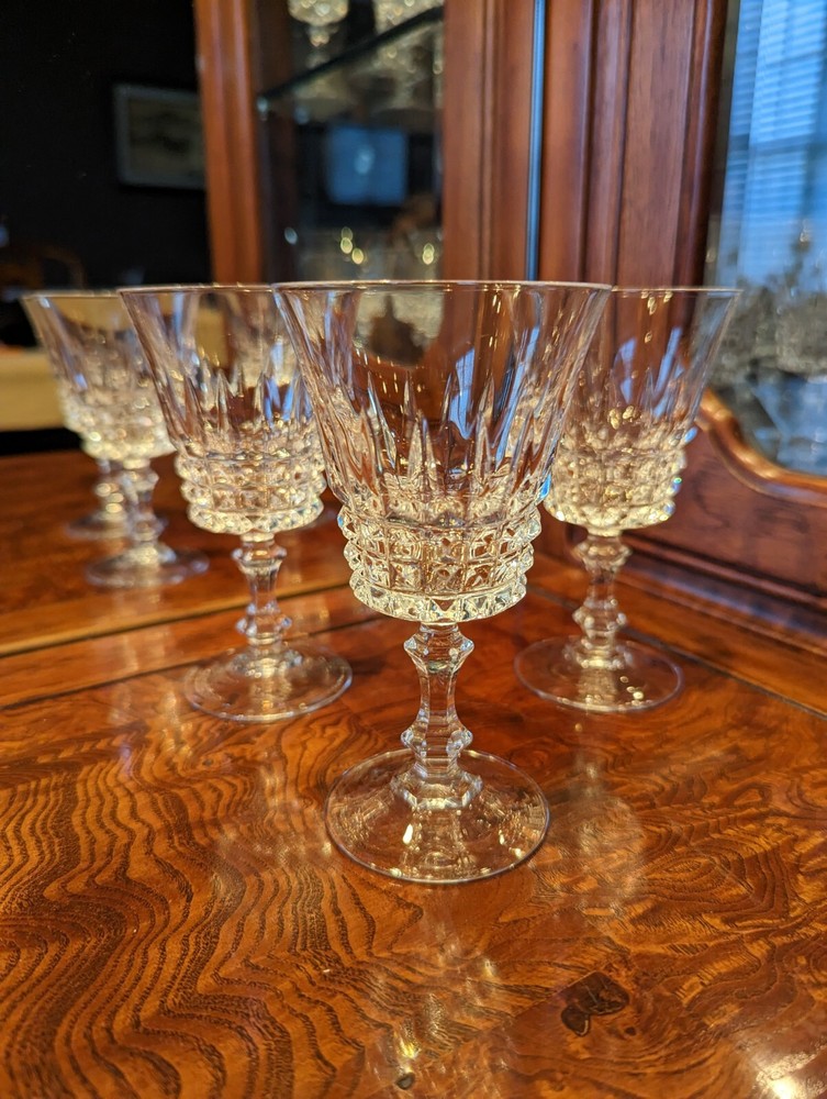 3 NOS Cristal d’Arques Durand Tuileries 5 1/8″ Tall Villandry 4 Oz Wine Glasses