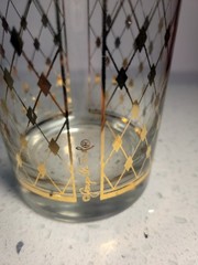 Georges Briard Mid Century Double Old Fashioned Rocks Glass 24k Gold…