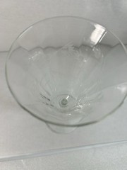 Vintage Floral Etched Optic Panel Crystal Water Wine Stemmed Drink Clear Glass