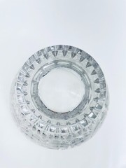 VINTAGE ZAJECAR 11″ TALL FOOTED COMPOTE CANDY DISH 24% LEAD CRYSTAL FLORAL CUT