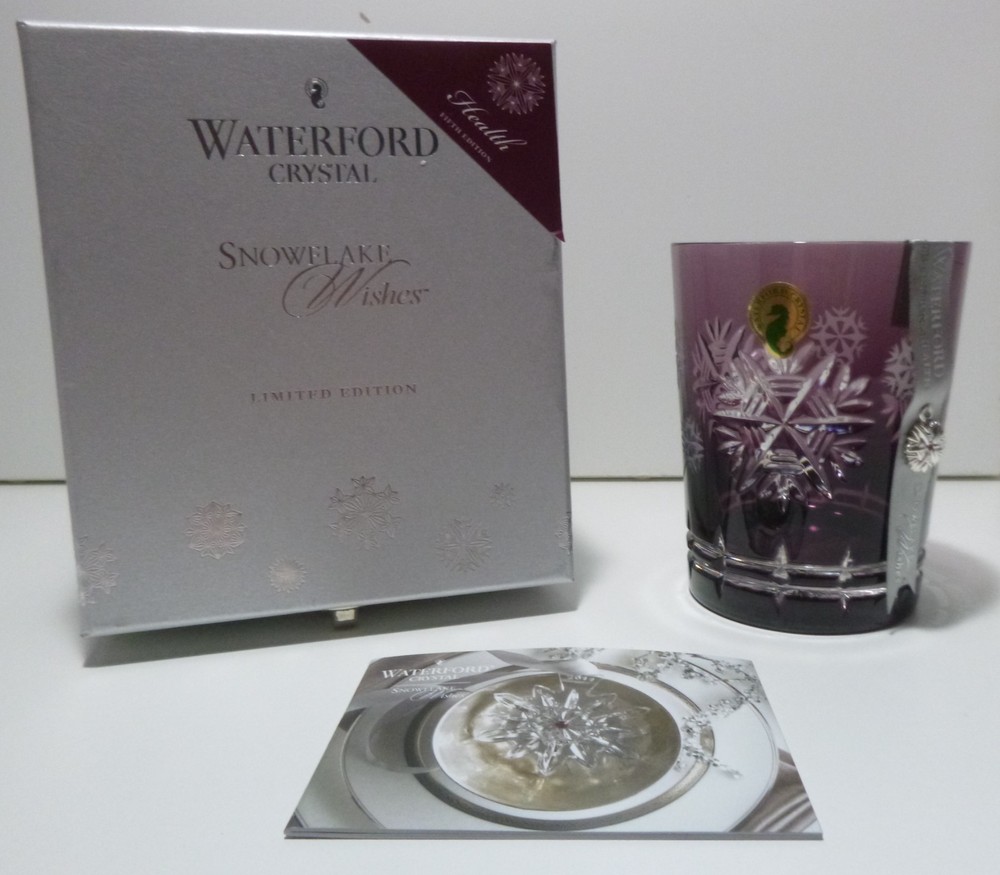 *NEW* Waterford Crystal SNOWFLAKE WISHES 2015 5th Ed Health Amethyst DOF NIB
