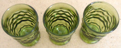 Avocado Green 3.75″ Tall Vintage Whitehall Tumblers by Colony Glass Set of 3