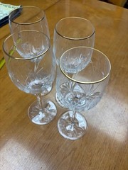 Set Of 4 Miller Rogaska Crystal Water Goblets Glass High End Glassware