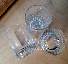 3 Kosta Vtg UV Glow Crystal «Calypso» Old Fashion Glasses MCM V Lindstrand Rare