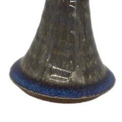 Art Pottery Goblet Hand Crafted Collectible Stoneware Wave Design Blue Accents
