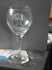 pentacle chalice enchanted pagan glass drinkware