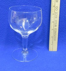 Ribbed Goblet Stemwear Clear Glass Thick Stem 10 ounces Lot of 4