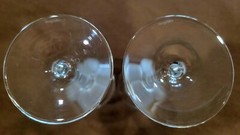2 Rogaska Crystal Wine Glasses 7 5/8″ Flower 6 Frosted Pedals Perfect Condition
