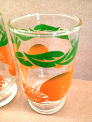 Set of 2 Vintage Anchor Hocking 1987 Orange Juice Glasses 6 Ounce