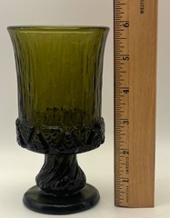 2 Fostoria Sorrento Water Goblets Green Replacement Glasses Vintage Discontinued