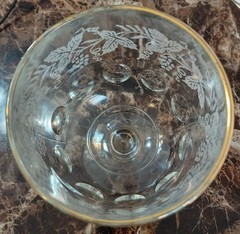 Vintage Bartlett-Collins Grape and Leaf Thumbprint Glass Water Goblet
