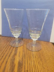 2 Vintage Libbey Rock Sharpe NORMANDY Crystal Water/Wine Glasses 3005 Set