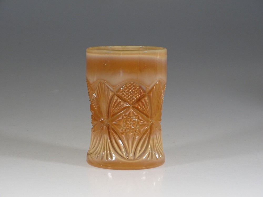 Vintage Mosser Glass Works Chocolate Glass Diamond Cut Water Tumbler c.1970