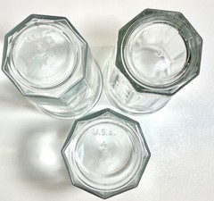 Vintage, 3 Anchor Hocking 16oz Tumbler Drinking Glass 8 Panel,Heavy,Rim w/lip