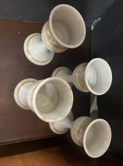 Vintage mid century Modern Studio Pottery Bird Seagull Goblets Goblet Cups