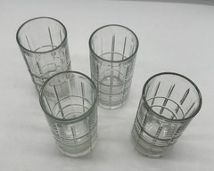 Set of 4 Anchor Hocking Tartan Manchester Clear Flat Iced Tea Glasses USA 16oz