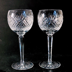 WATERFORD SULLIVAN WINE HOCKS, Cut Lead Crystal, 7 1/2″, 8 Oz, IRELAND, 2PCS