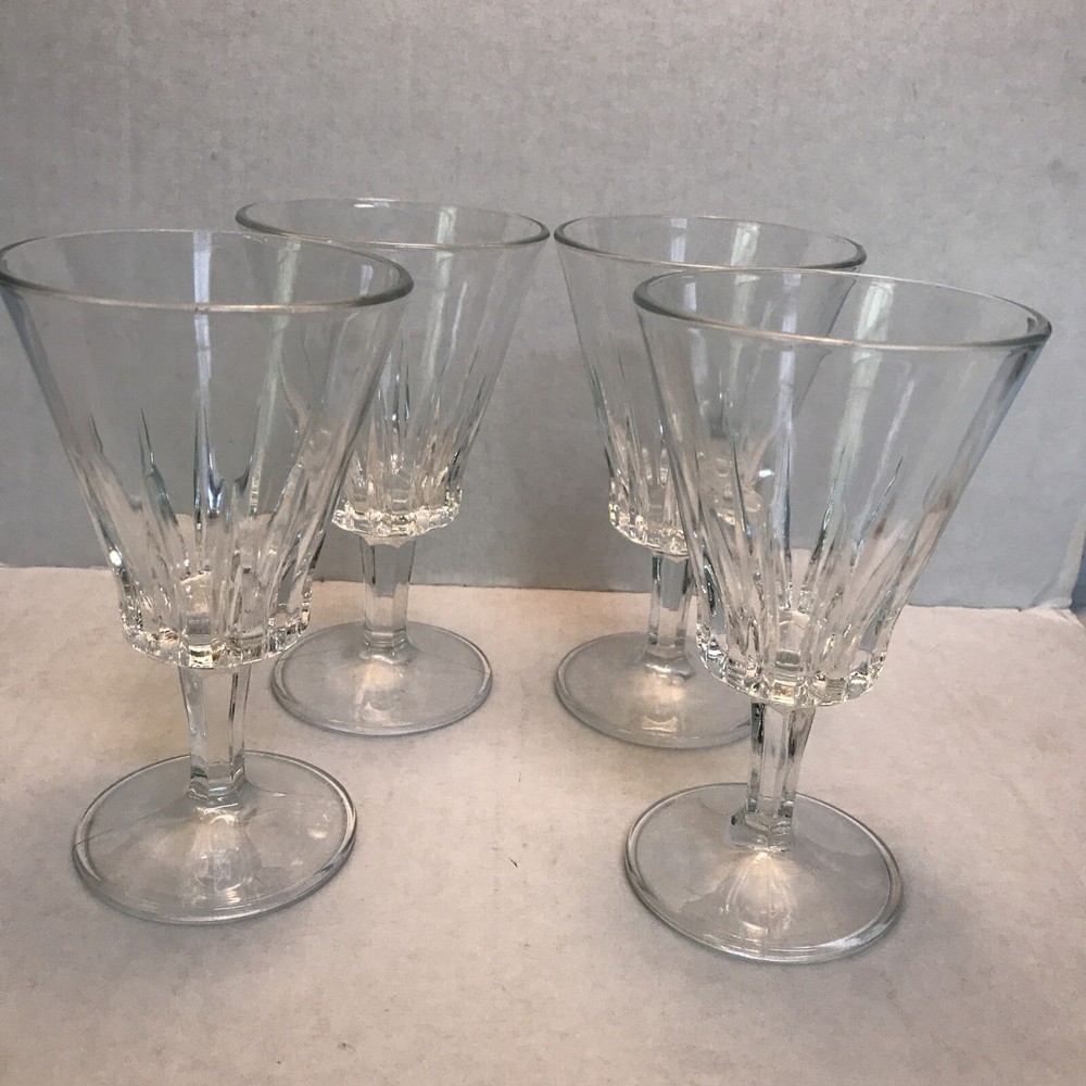 4 Vintage Italian Goblets Footed Cordials Cut Crystal 1980’s