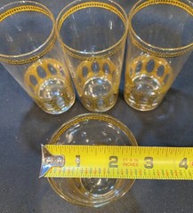 (4) MCM 1950’s CULVER LTD 22K “ANTIGUA” Highball Cocktail Glasses