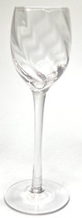 Two Pretty Swirled Bowl 3oz Cordials 6 3/4″ Tall