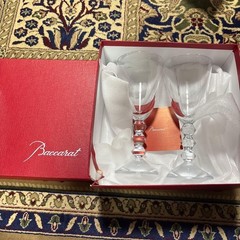 Baccarat Vega Beautiful Wine Glasse Crystal Set Of 2 With Original Box Mint