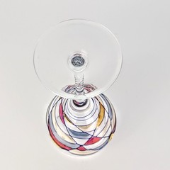 Euroglass Milano Romanian Mosaic Stained Long Stem Wine Glass [Discontinued]