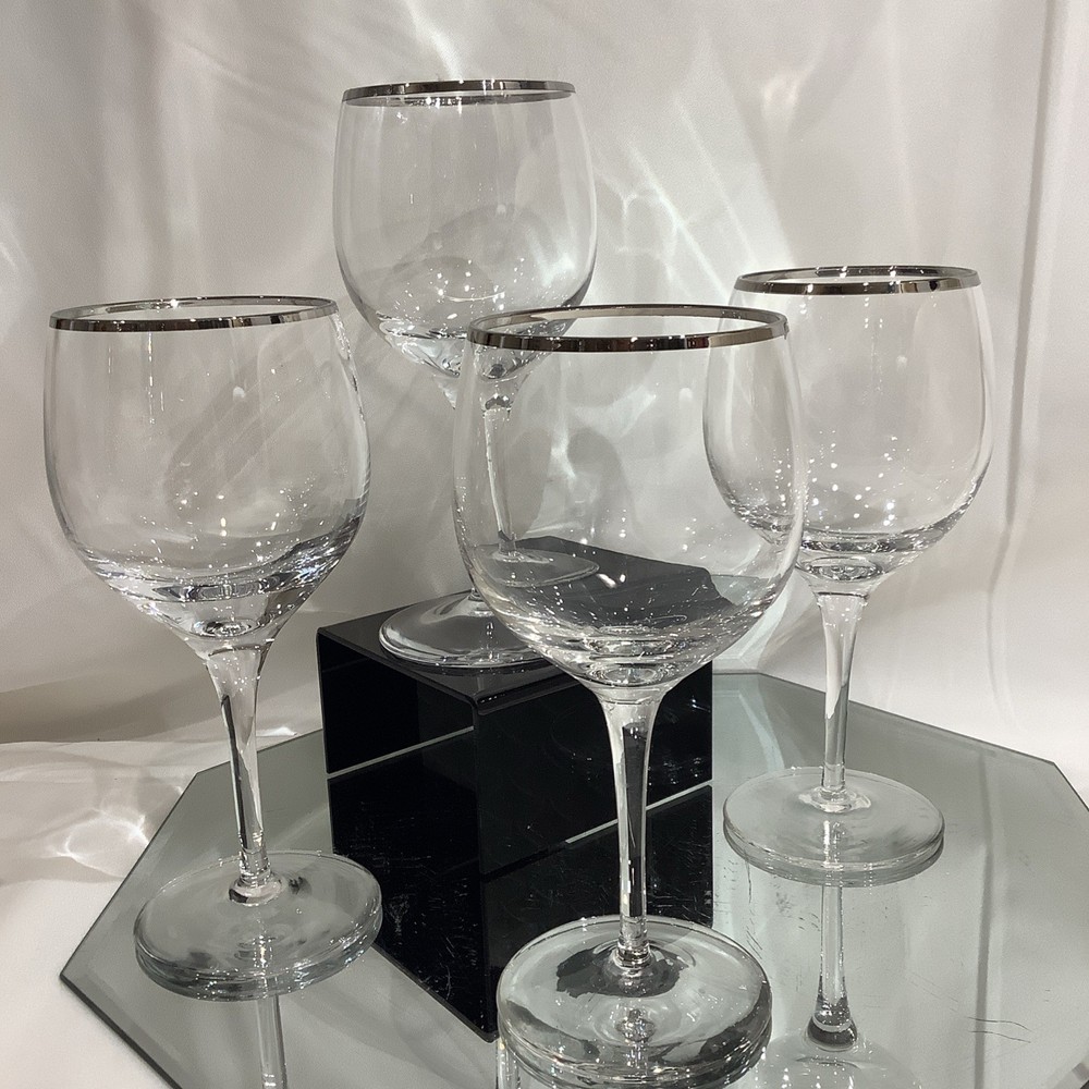 Lenox Solitaire Platinum Crystal 6.75” Wine Glass – Set of 4