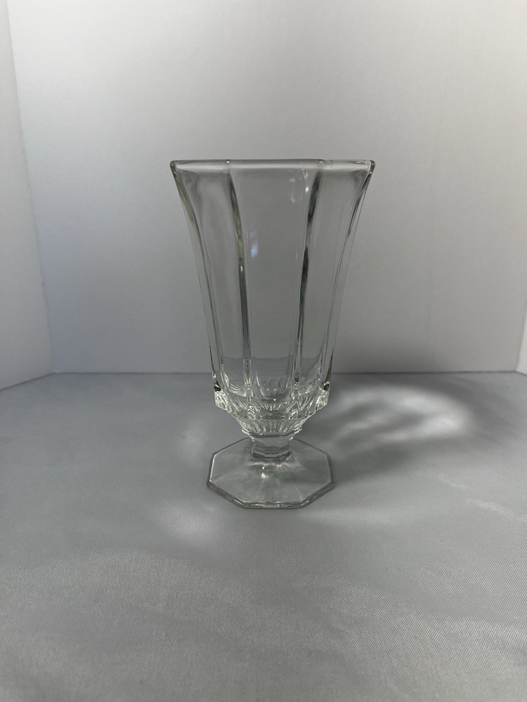 Fostoria American Clear Glass 6” Water Goblet Hexagon Footed Discontinued VTG