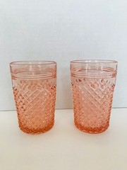 Anchor Hocking Pink Miss America Depression Glass Water Tumblers, Set of 2
