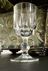 CORDIAL GLASSES set 4 stemmed Vertical cut glasses sherry glasses Aperitif MCM