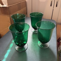Lenox “Holiday Gems”Emerald Green Glasses Goblet Lot Of 4 FREE SHIPPING