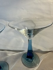 Bombay Sapphire Blue Twist Stem Martini Glasses (2)
