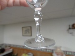 8 Vintage Fostoria Needle etched wine/cordial glass Ribbon Band
