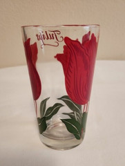 Peanut Butter Glass TULIPS Name on Top Red Tulips (Mauzy p. 30)