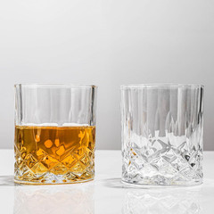 Crystal Whiskey Glasses Set 11 oz Old Fashioned Rocks Barware Lowball Glass for