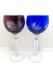 2X Römer Wine Glasses – Ilse Crystal | Whirl Star | Mouth Blown | Vintage