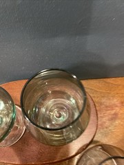 4 Vintage Mini Brandy Snifters Cordial or Cognac Glasses 3.75” Tall Green Purple
