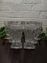 Vintage 1932-1984 Imperial Cape Cod Clear 5 1/8″ Juice Tumblers Set of 6 USA