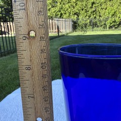 Vintage Pier One Cobalt Blue Pilsner Glass Set of Nine Contemporary 2000s Y2K