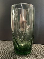Anchor Hocking Central Park Green Swirl Drinking Glass 6” Tall 16 Fl Oz