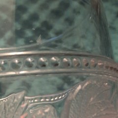 Clear Pressed Glass Goblet Grapevine Pattern Grapes Theme Stemmed Glass