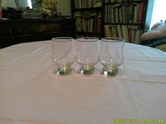 3 Unmarked Wine or Old-Fashioned Glasses