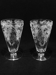 Vintage Glastonbury Lotus Springtime 5.25” Tumblers Set of 2 Very Rare