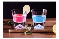 Mt. Fuji Sakura Kiriko Whiskey Glass Pair Set Handmade Japanese Rock Glass 270ml