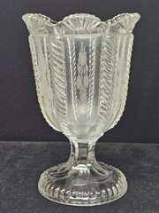 EAPG Boston & Sandwich Glass Co. Flint Pressed Cable Spoon Holder With Engraving