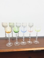 Multicolor Twisted Stem Cordial Set Of 5