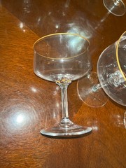 Set of 35 Lenox Crystal Glasses Intrigue Gold Trim 12 Wine 12 Water 11 Champaign