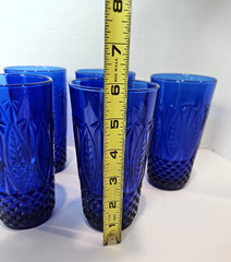 Set of 6 Avon Arcoroc Royal Sapphire Cobalt Blue 12-Oz. Tumblers Made In France