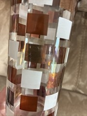 Vintage MCM Metallic Checker Tom Collins High Ball Glasses Made in France ~ 4